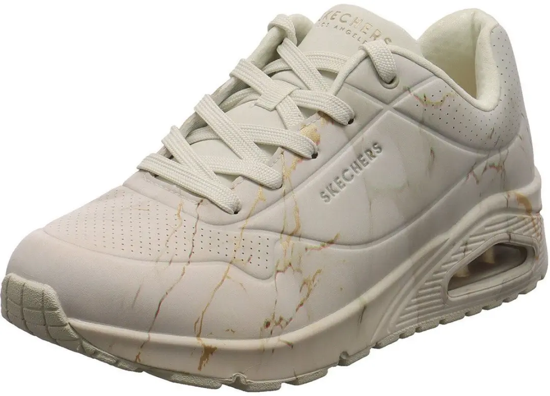 Skechers Uno Marble Marvel Dames Sneakers - Wit