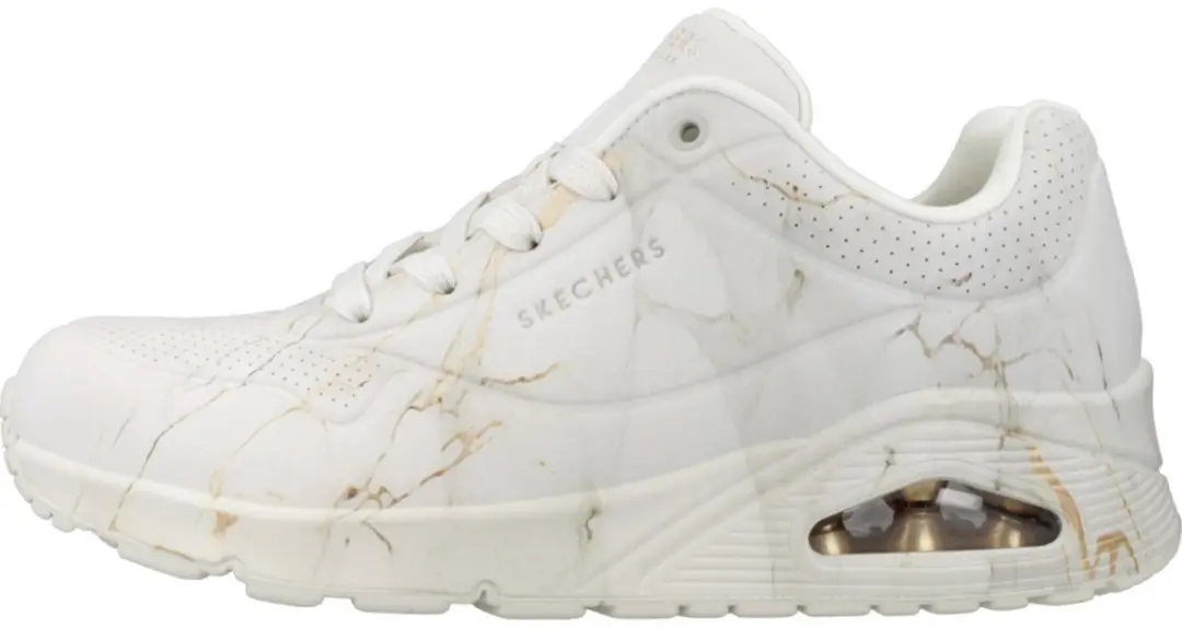 Skechers Uno Marble Marvel Dames Sneakers - Wit