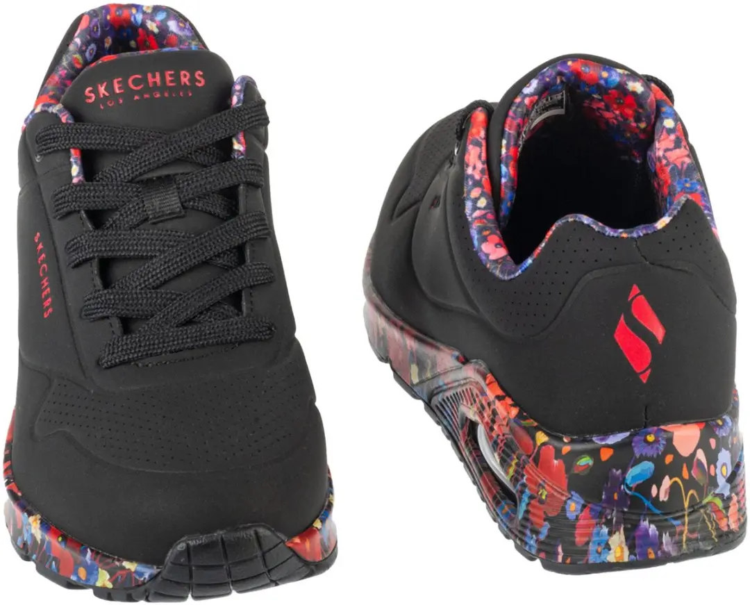 Skechers Uno Majestic Garden Sneakers 155583-BKMT - Zwart - afbeelding 5 van 5