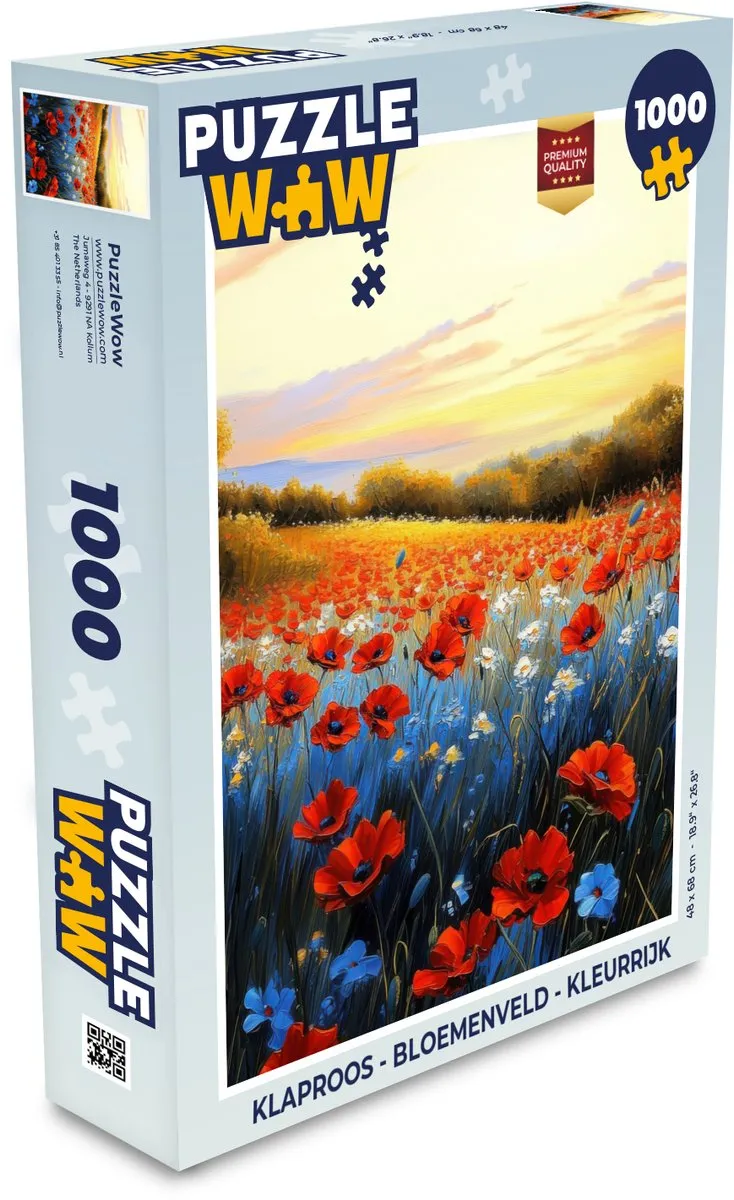 PuzzleWow Klaproos Legpuzzel 1000 Stuks