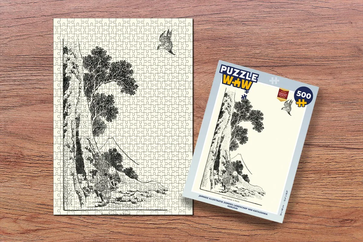 PuzzleWow Katsushika Hokusai Zomers Landschap Legpuzzel 500 Stuks - Multicolor