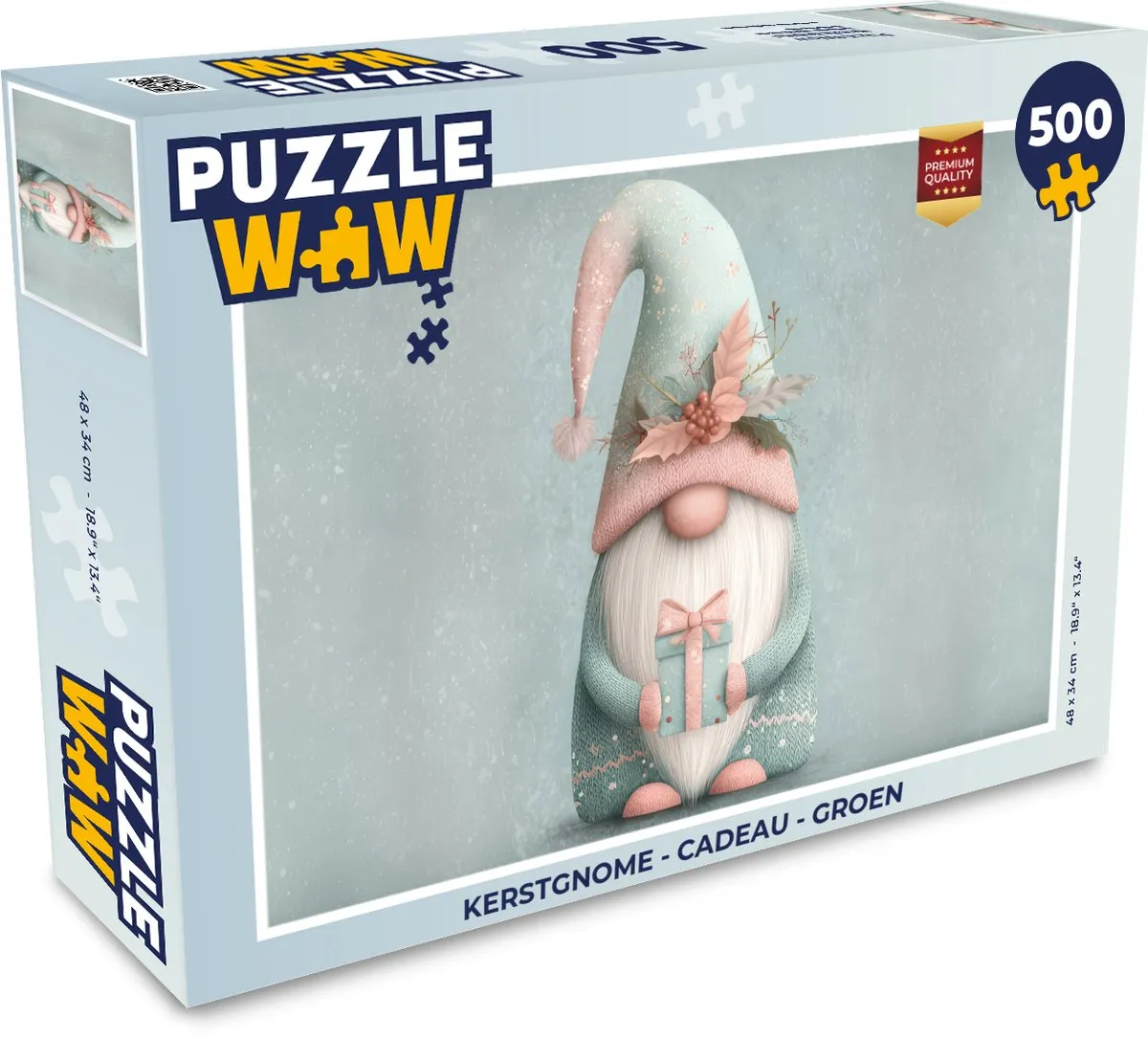 PuzzleWow Kerstgnome Puzzle 500 Stuks - Groen