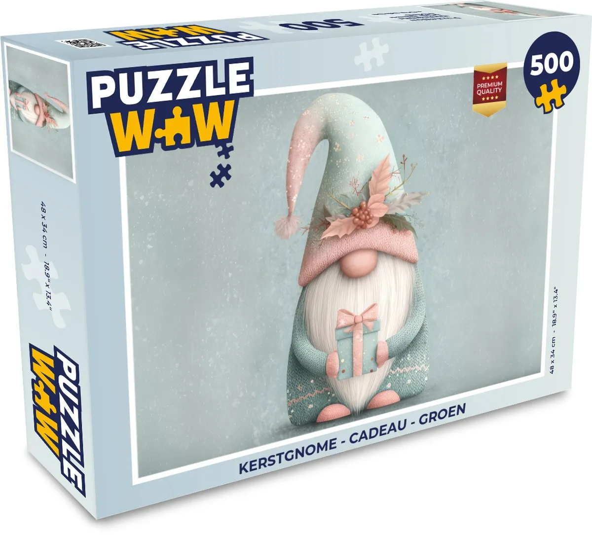 PuzzleWow Kerstgnome Puzzle 500 Stuks - Groen