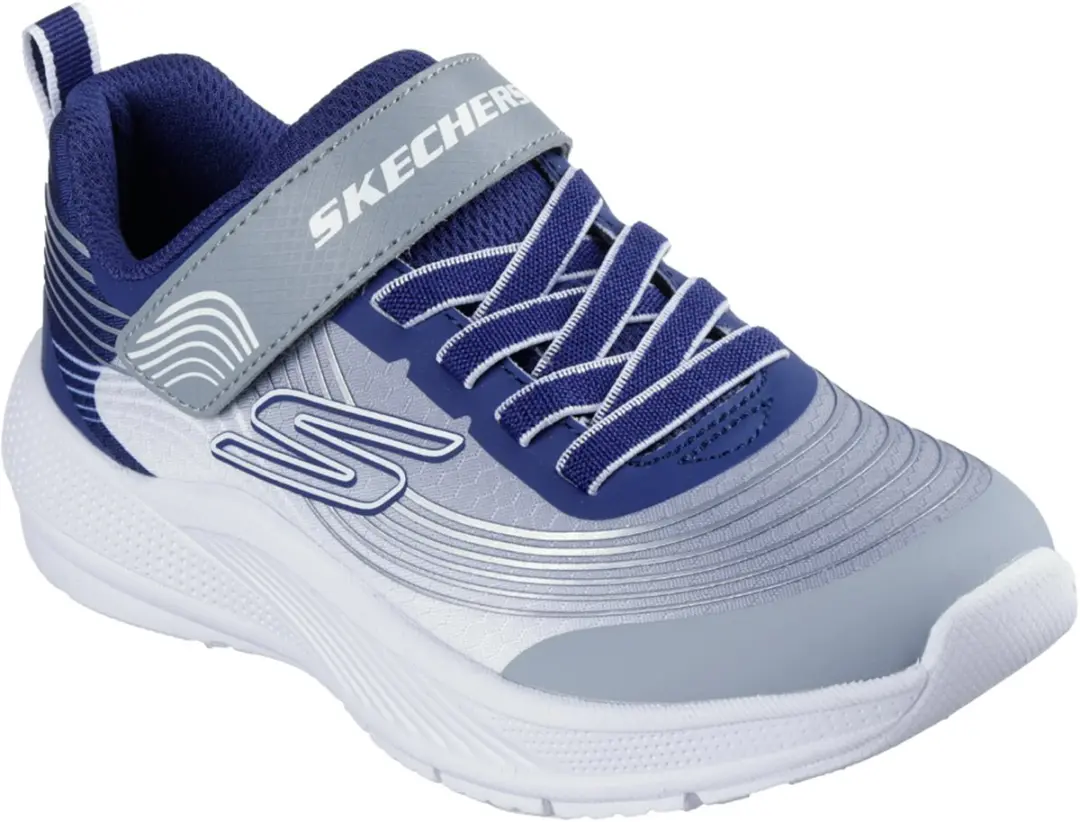 Skechers Microspec Advance Sneakers - Kinderen - Maat 28 - Navy/Lichtgrijs - afbeelding 3 van 6