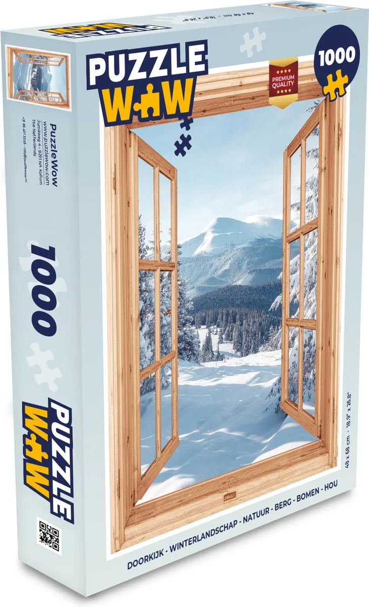 PuzzleWow Doorkijk Winterlandschap Legpuzzel 1000 Stuks