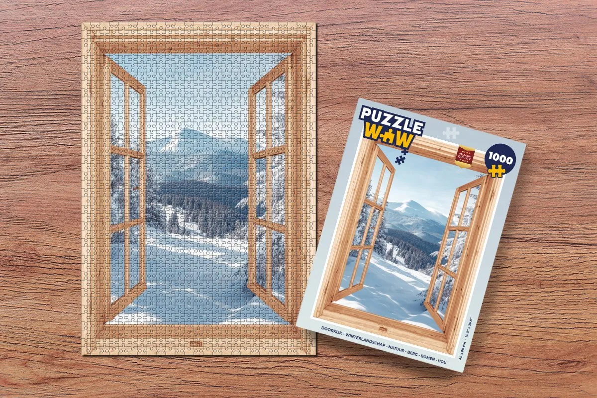 PuzzleWow Doorkijk Winterlandschap Legpuzzel 1000 Stuks