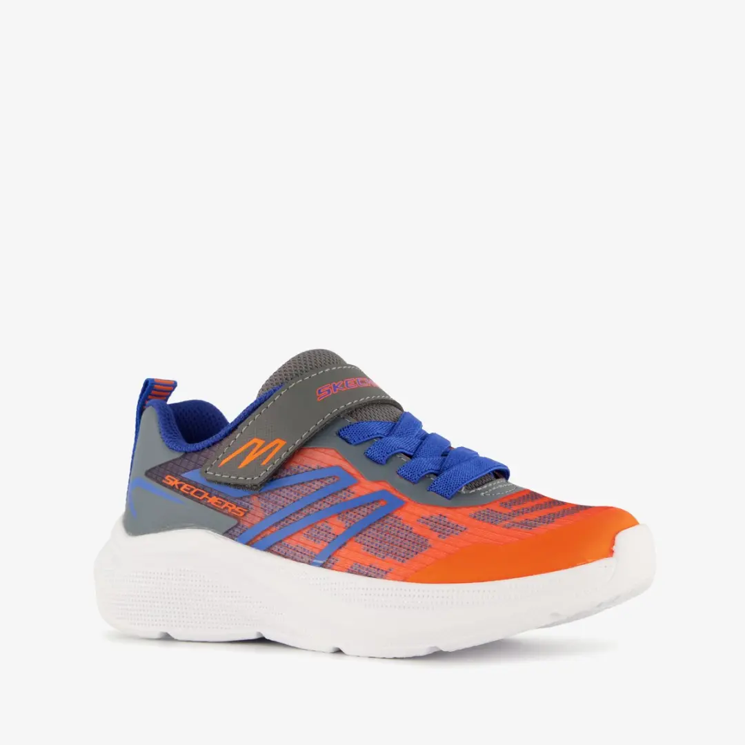 Skechers Microspec Velocity jongens sneakers oranje blauw