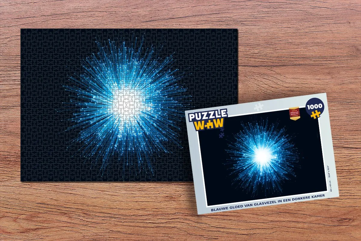 PuzzleWow Legpuzzel Blauwe gloed 1000 Stuks - Multicolor