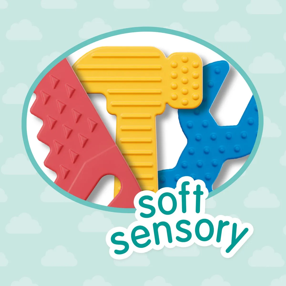SES Creative Tiny Talents Sensorisch Speelgoed Gereedschap - Ring met Hammer Zaag Steeksleutel