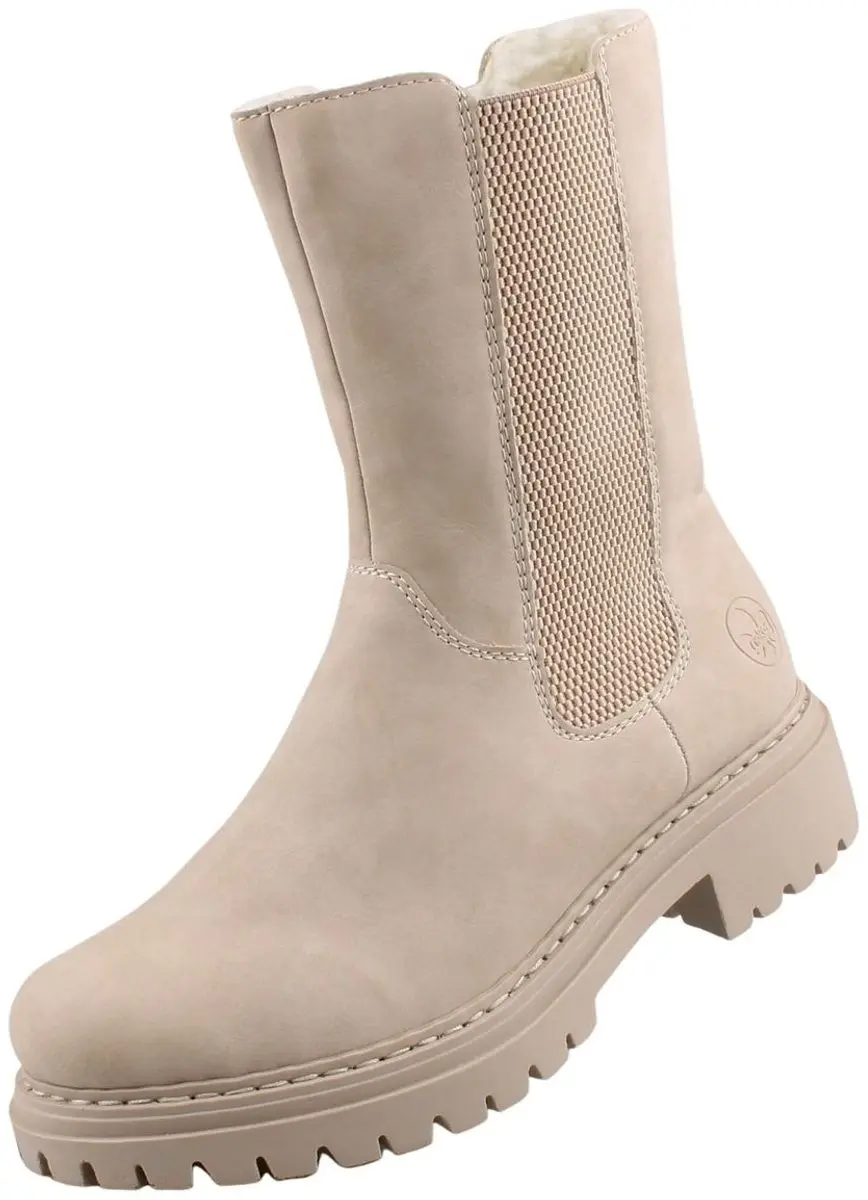 Rieker Chelsea-laarzen voor dames, gevoerd, beige 72683-62