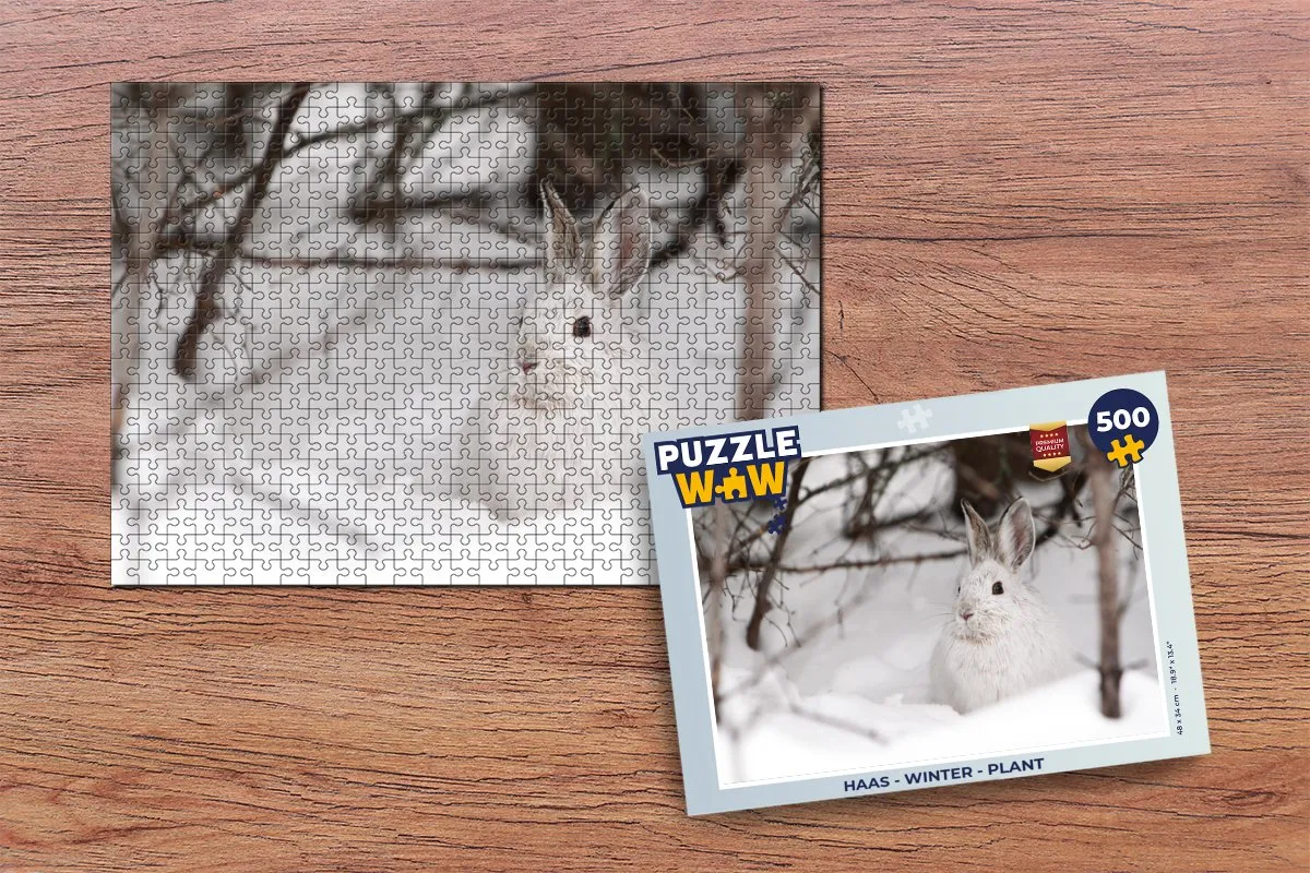 PuzzleWow Haas Winter Plant Legpuzzel 500 Stuks - Multicolor