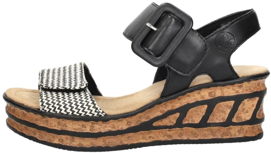 Rieker Plat Sandalen - Maat 38 - Zwart