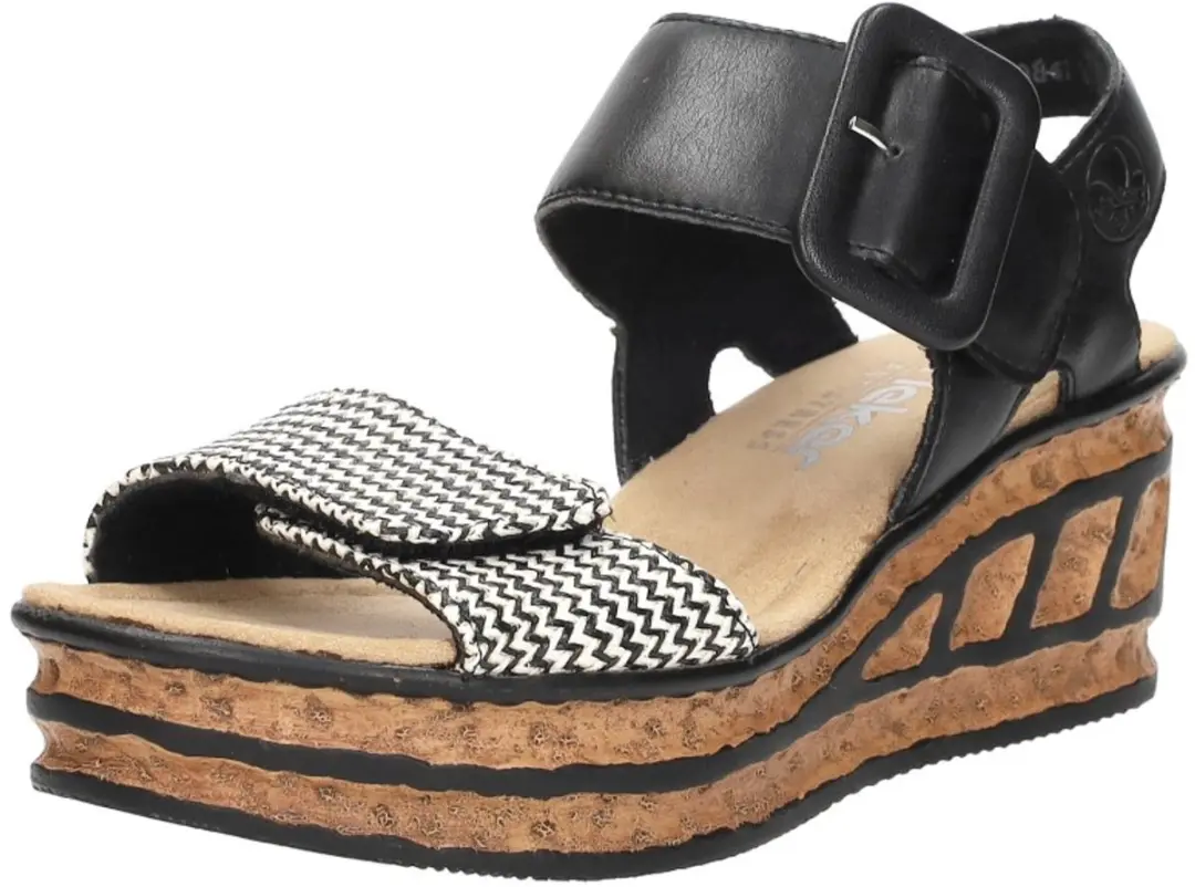 Rieker Plat Sandalen - Maat 38 - Zwart