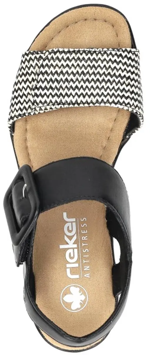 Rieker Plat Sandalen - Maat 38 - Zwart