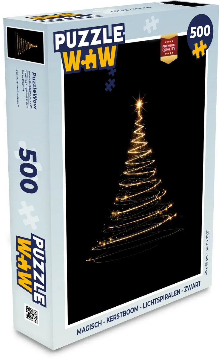 PuzzleWow Kerstboom Lichtspiralen Puzzle 500 Stuks