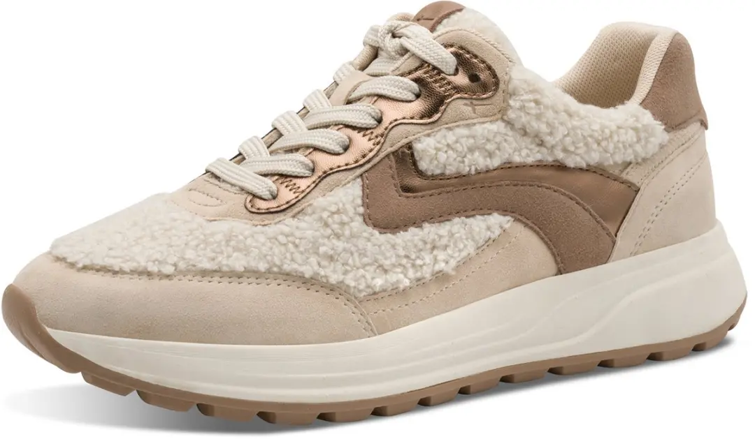 Tamaris dames sneaker Low 1-23795-45 401 dames M2379545 Beige/Suede