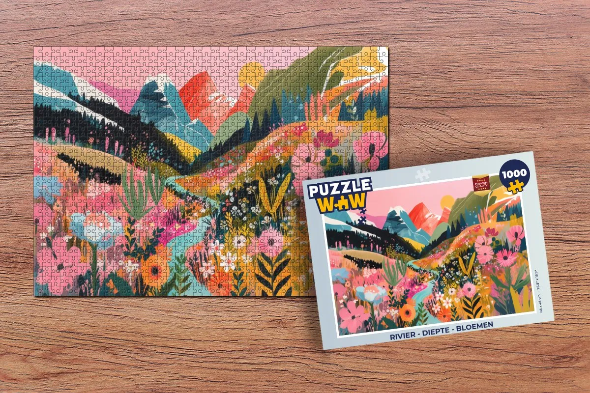 PuzzleWow Rivier - Diepte - Bloemen Legpuzzel 1000 Stuks - 8721414217892
