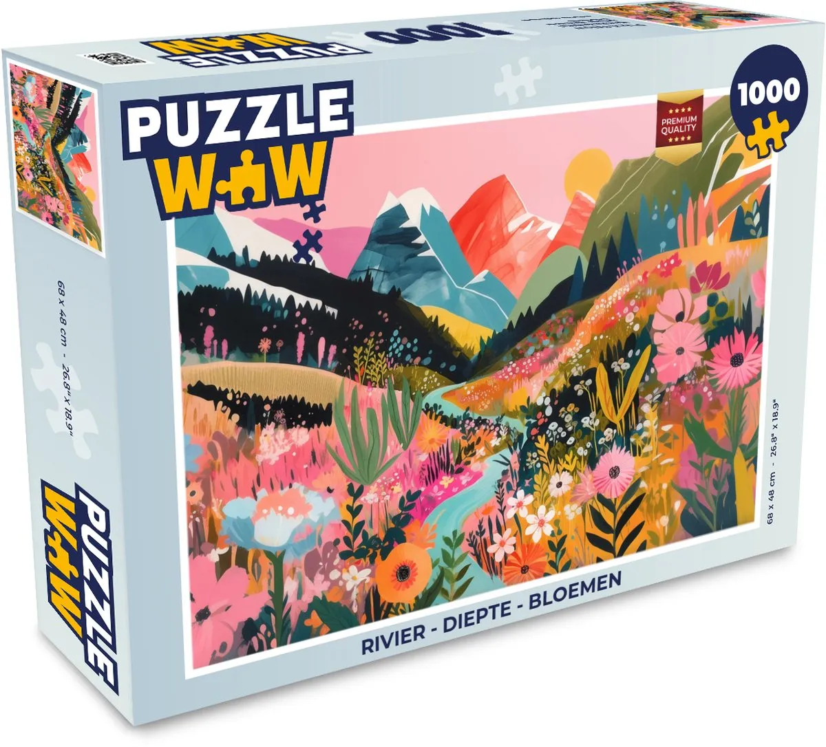 PuzzleWow Rivier - Diepte - Bloemen Legpuzzel 1000 Stuks - 8721414217892