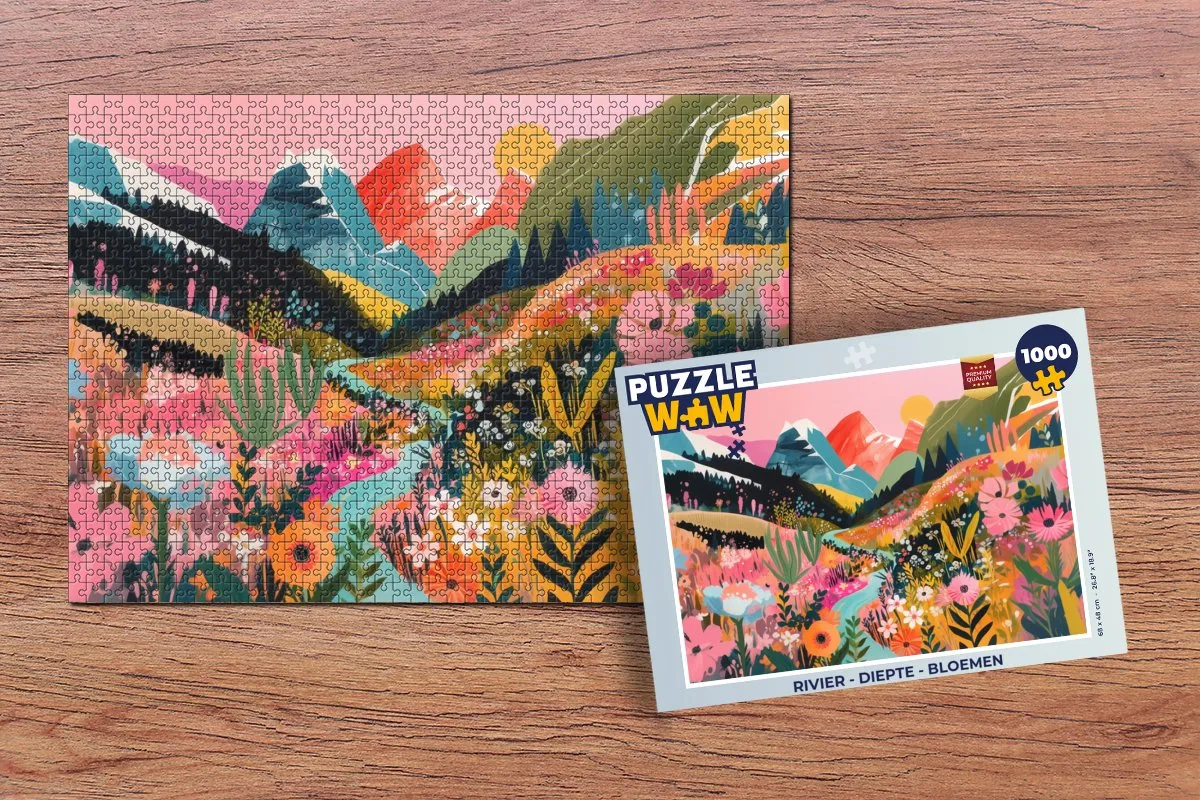 PuzzleWow Rivier - Diepte - Bloemen Legpuzzel 1000 Stuks - 8721414217892