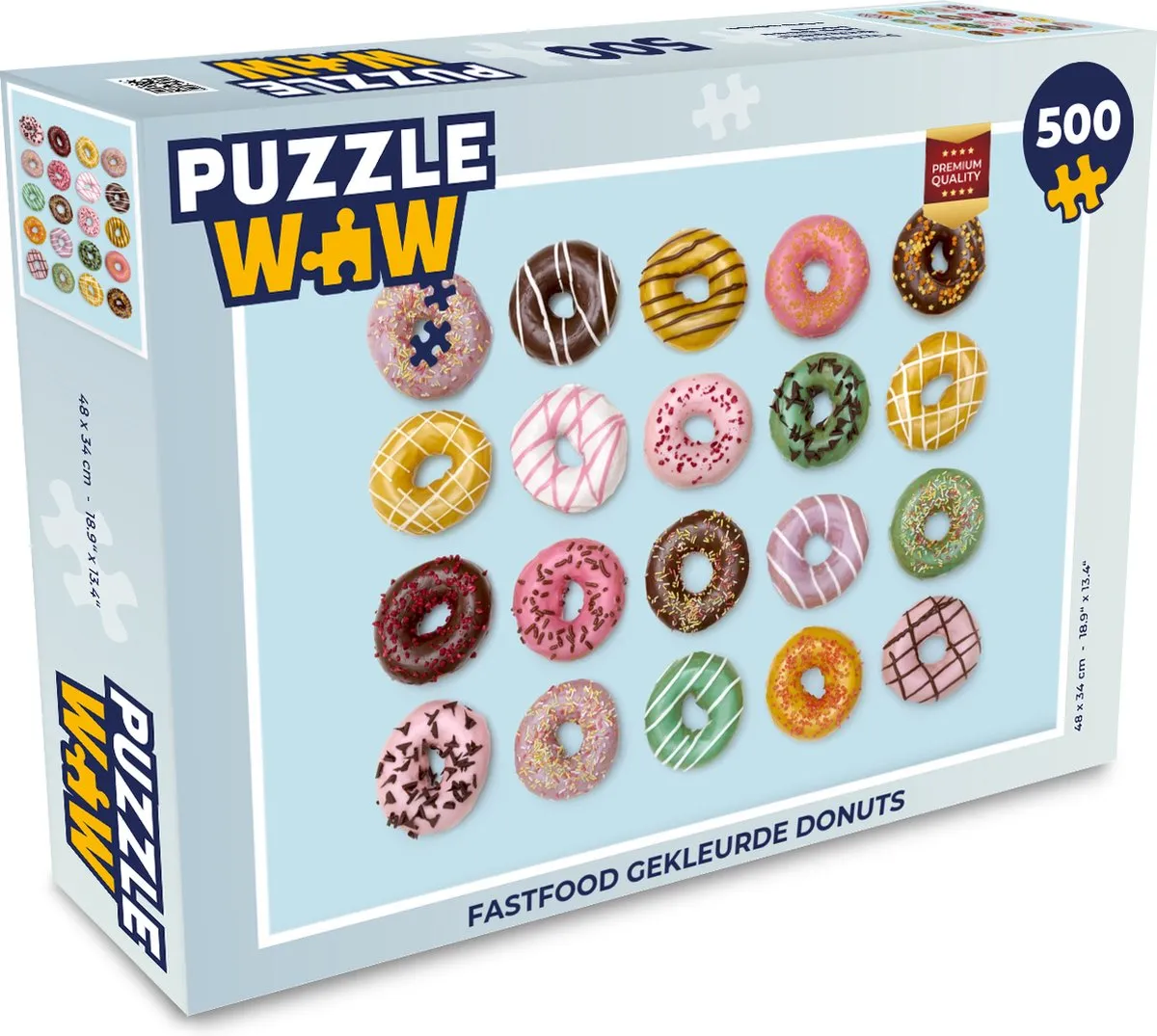 PuzzleWow Fastfood Donuts Legpuzzel 500 Stuks