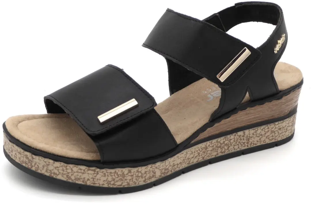 Rieker Dames Sandalen 63781-42 - Zwart
