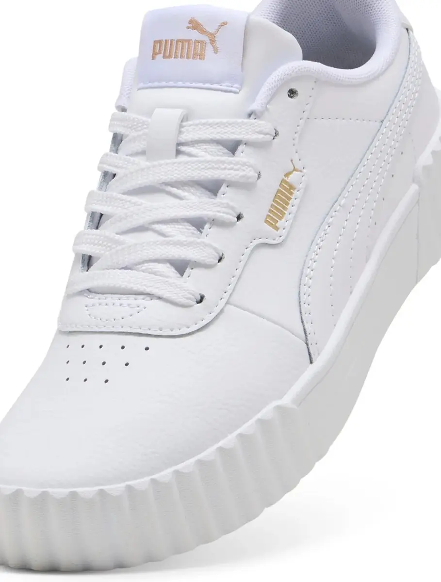 PUMA Carina 3.0 Jr Meisjes Sneakers - 37.5 - Wit/Goud