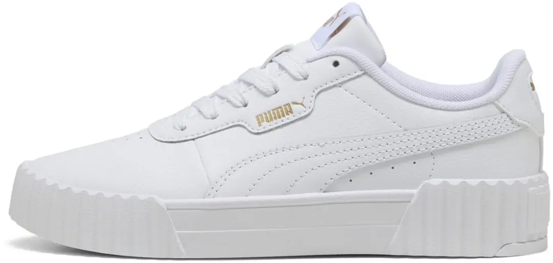 PUMA Carina 3.0 Jr Meisjes Sneakers - 37.5 - Wit/Goud - afbeelding 6 van 6