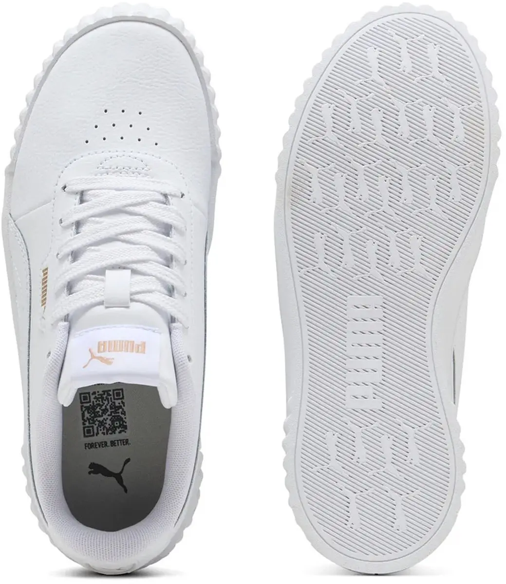 PUMA Carina 3.0 Jr Meisjes Sneakers - 37.5 - Wit/Goud
