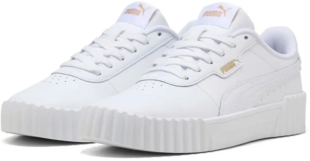 PUMA Carina 3.0 Jr Meisjes Sneakers - 37.5 - Wit/Goud