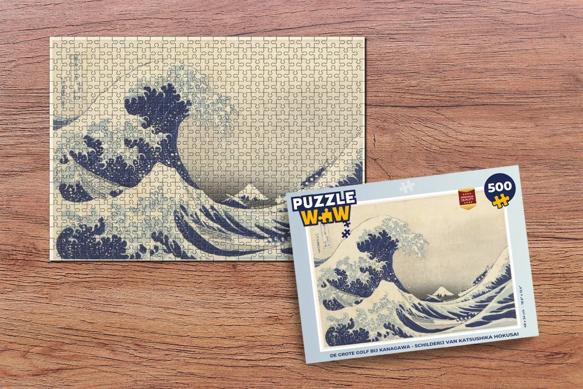 PuzzleWow De grote golf bij Kanagawa Legpuzzel 500 Stuks - Multicolor