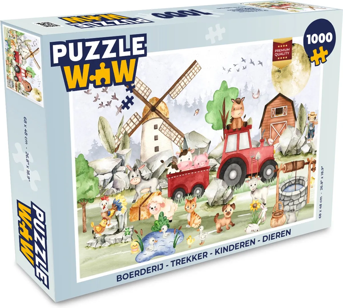 PuzzleWow Boerderij Trekker Legpuzzel 1000 Stuks