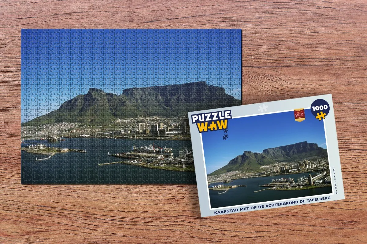 PuzzleWow Legpuzzel Kaapstad Tafelberg 1000 Stuks - Multicolor