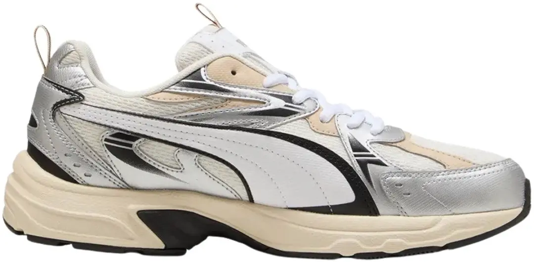 PUMA Milenio Tech Sneakers 37.5 - Wit/Zwart/Zilver/Beige