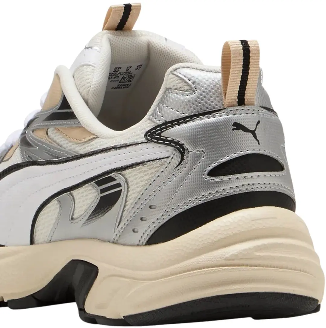 PUMA Milenio Tech Sneakers 37.5 - Wit/Zwart/Zilver/Beige