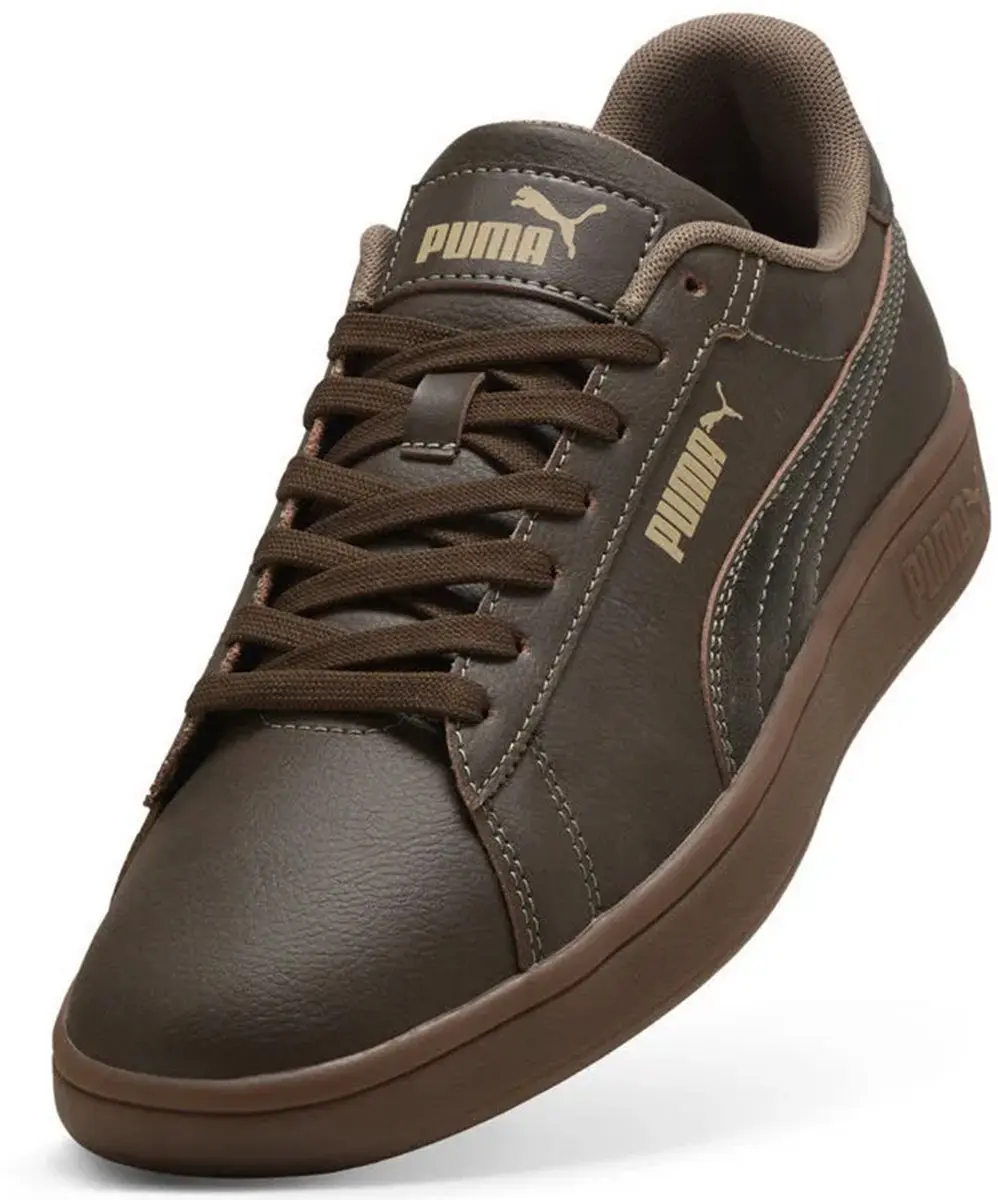 PUMA Smash 3.0 Crafted Leather Sneakers - Chocolade - afbeelding 3 van 6