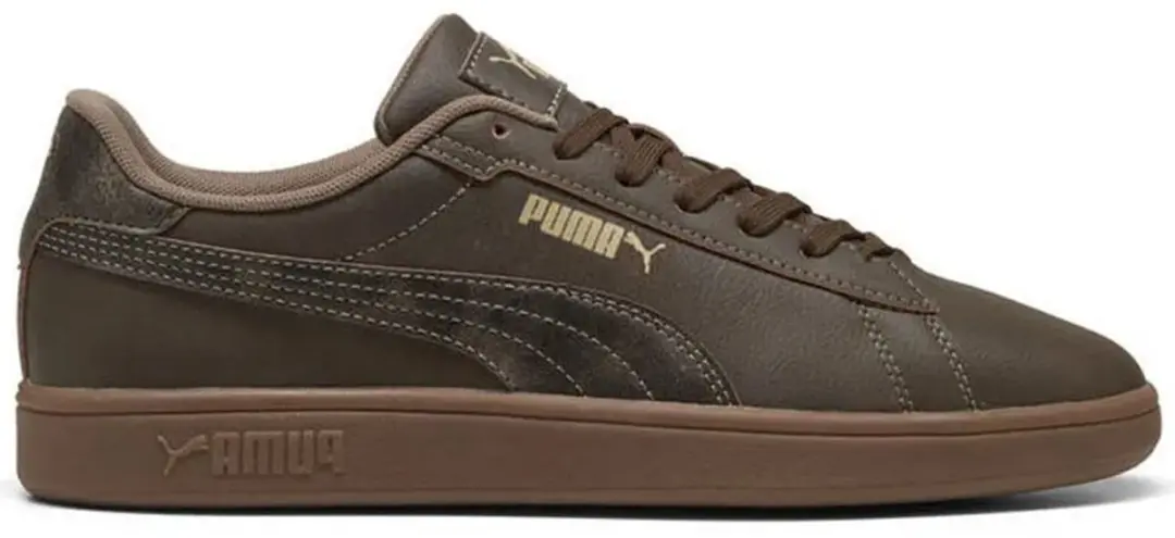 PUMA Smash 3.0 Crafted Leather Sneakers - Chocolade - afbeelding 4 van 6