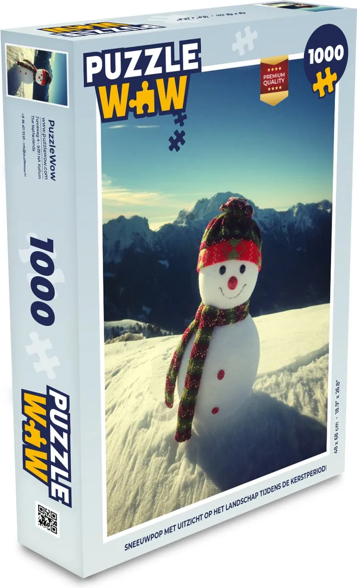 PuzzleWow Sneeuwpop Legpuzzel 1000 Stuks - Multicolor