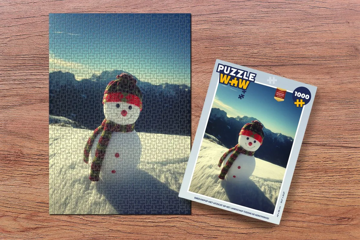 PuzzleWow Sneeuwpop Legpuzzel 1000 Stuks - Multicolor