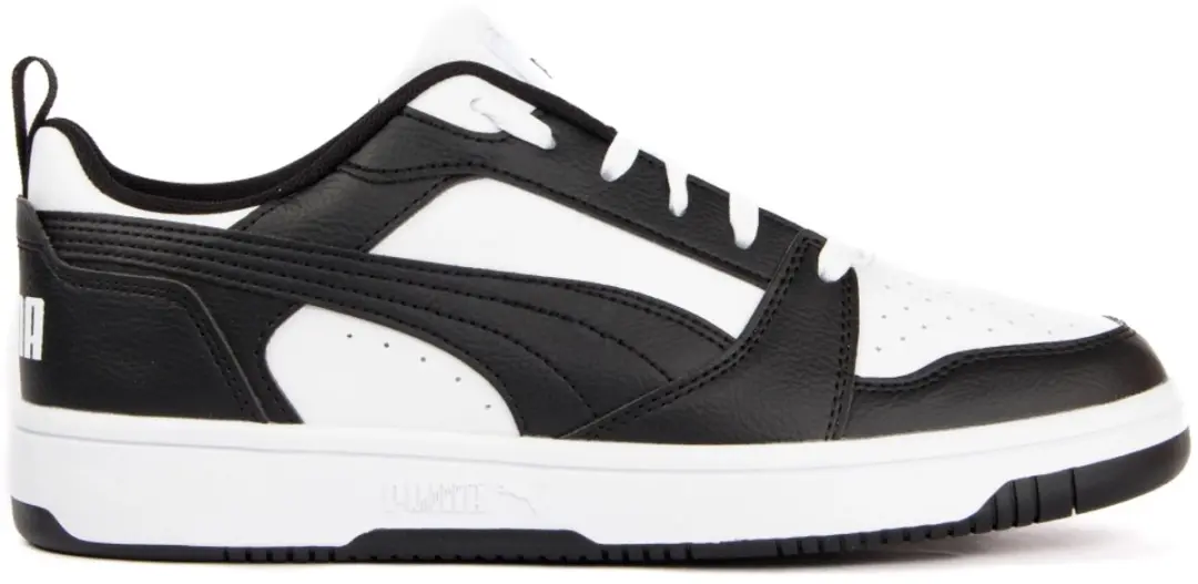 PUMA Rebound v6 Low Unisex Sneakers 106803 - Wit/Zwart/Wit - afbeelding 2 van 6