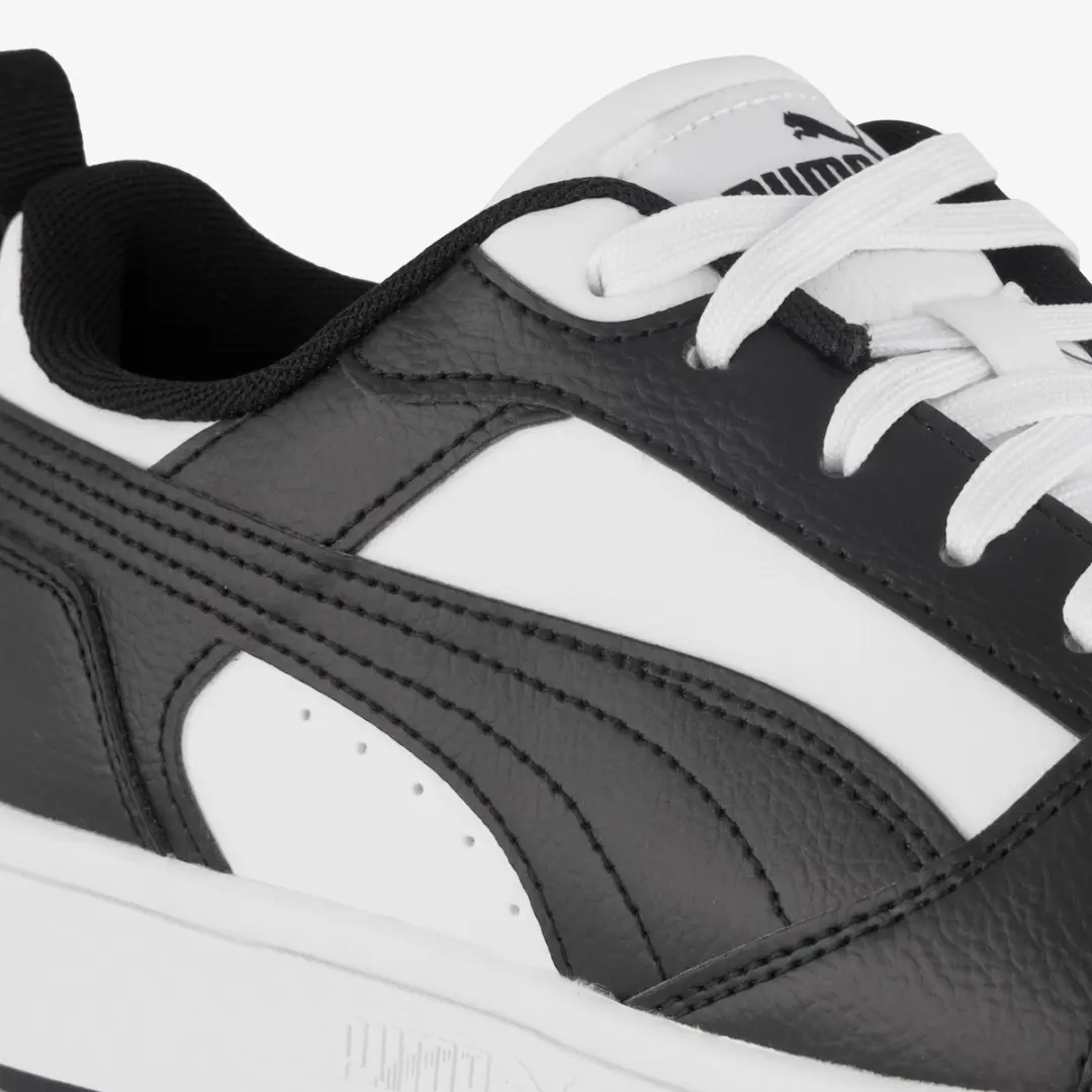 PUMA Rebound v6 Low Unisex Sneakers 106803 - Wit/Zwart/Wit - afbeelding 5 van 6