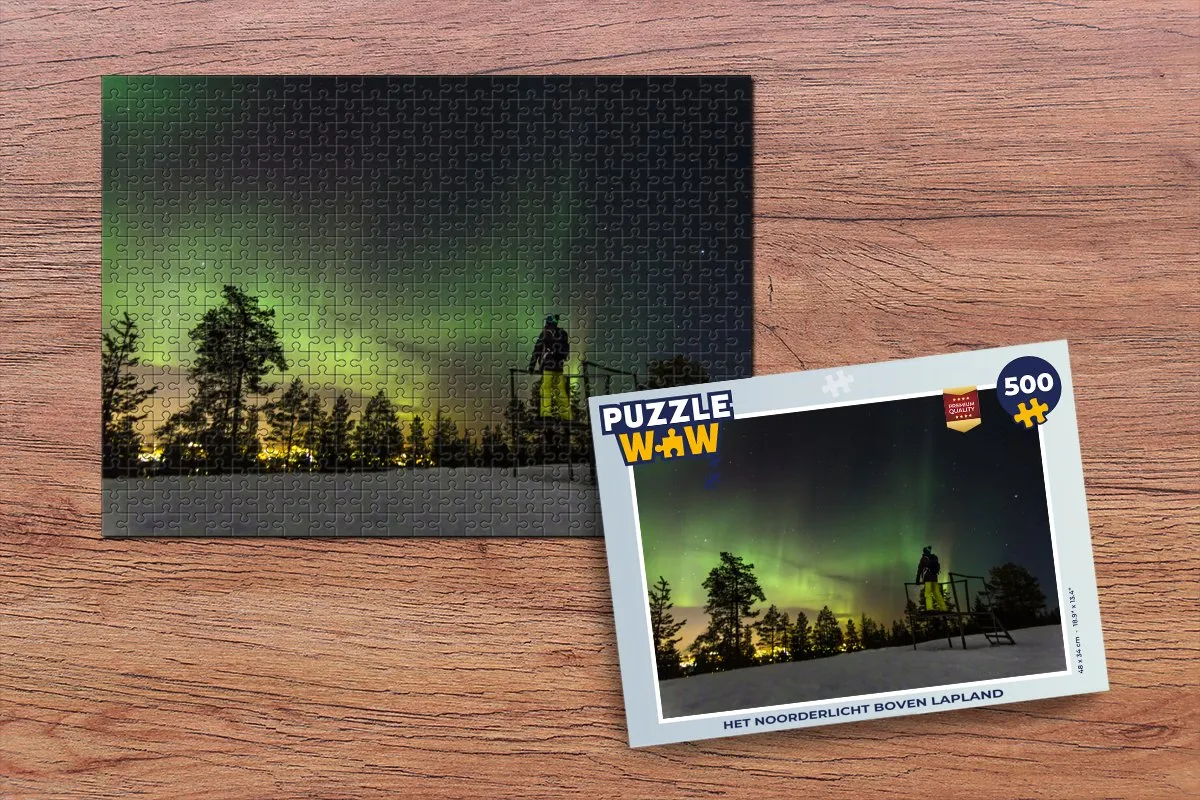 PuzzleWow Het Noorderlicht Lapland Legpuzzel 500 Stuks