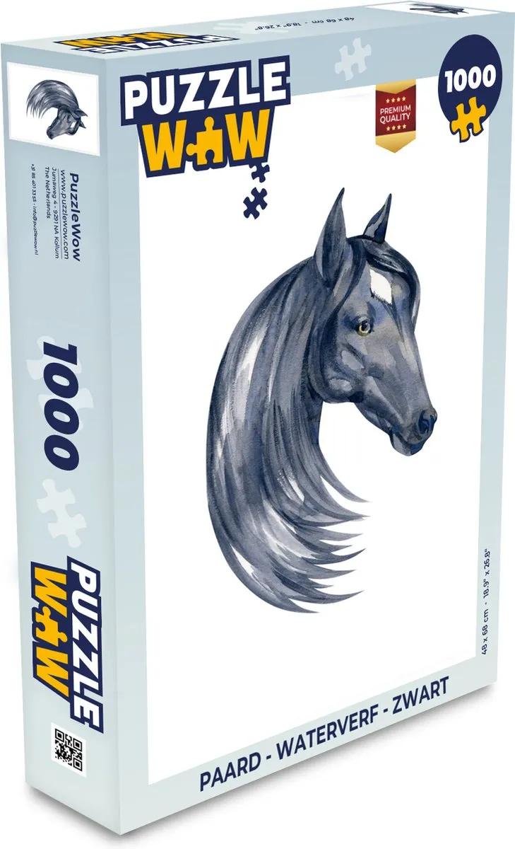 PuzzleWow Paard Waterverf Puzzel 1000 Stuks - Multicolor