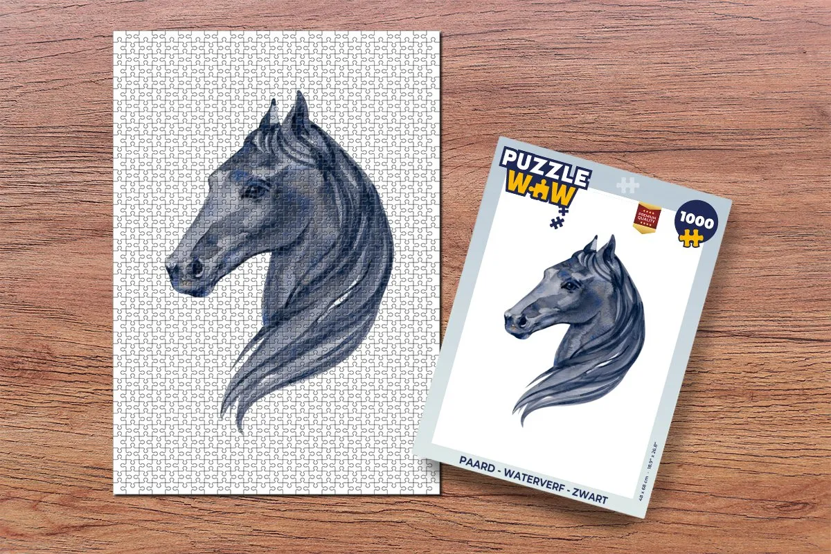 PuzzleWow Paard Waterverf Puzzel 1000 Stuks - Multicolor