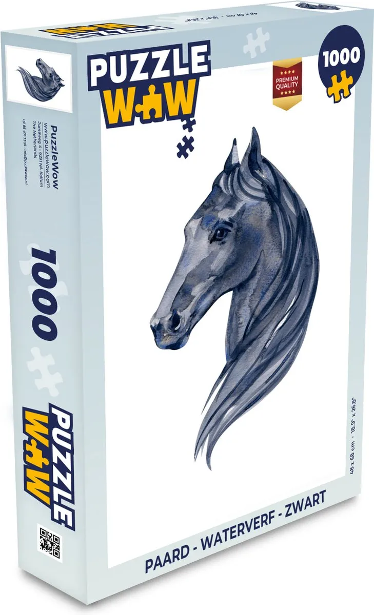 PuzzleWow Paard Waterverf Puzzel 1000 Stuks - Multicolor