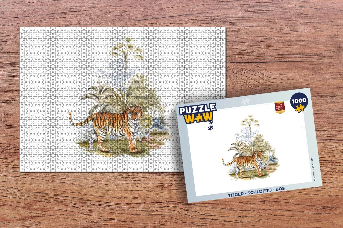 PuzzleWow Tijger Bos Legpuzzel 1000 Stuks - Multicolor