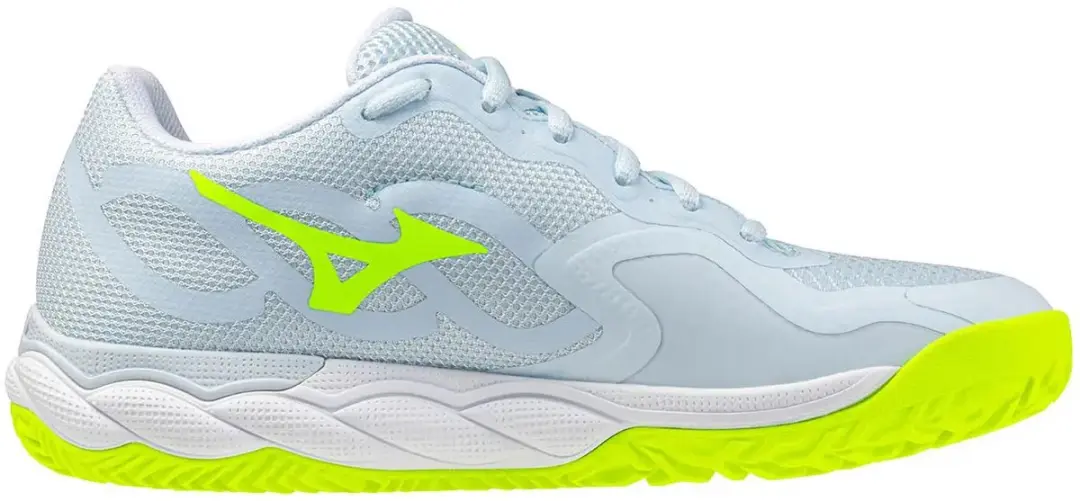 Mizuno Wave Enforce Court CC Tennisschoenen Dames - Blauw Geel - afbeelding 3 van 6