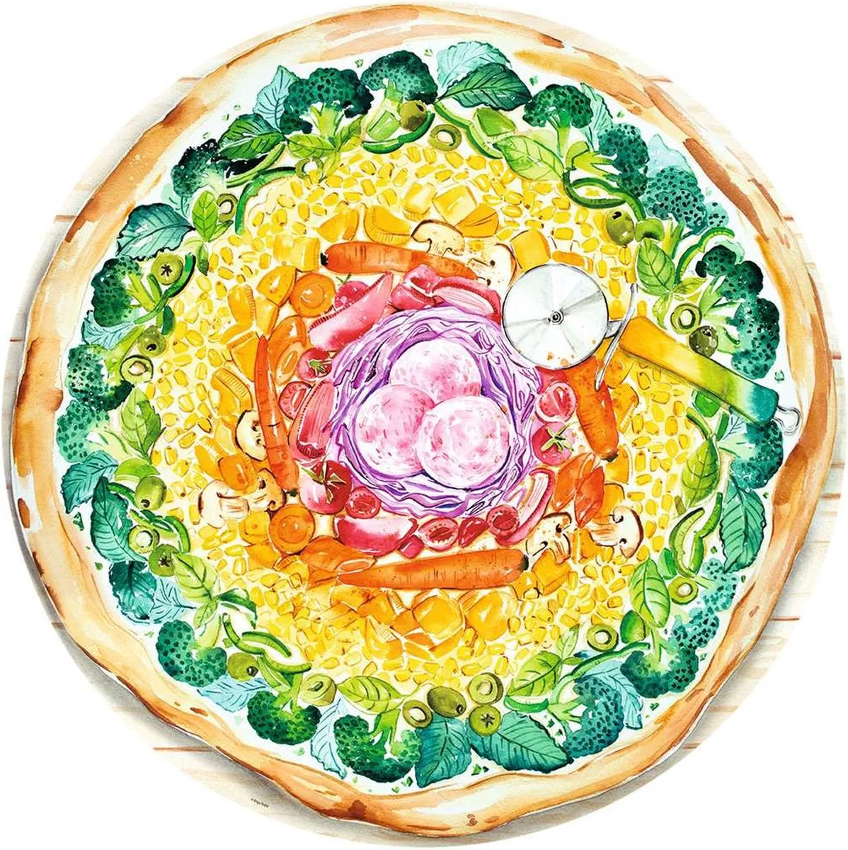 Ravensburger Pizza Legpuzzel 500 Stuks - Multicolor