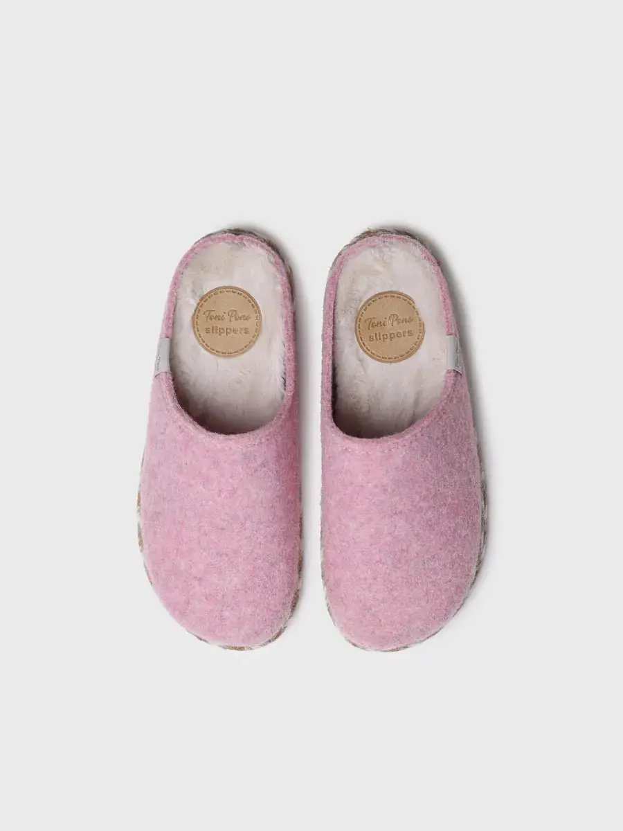 Damesslippers van vilt