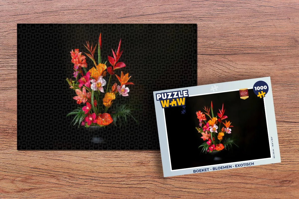PuzzleWow Boeket Legpuzzel 1000 Stuks - Exotisch Bloemen