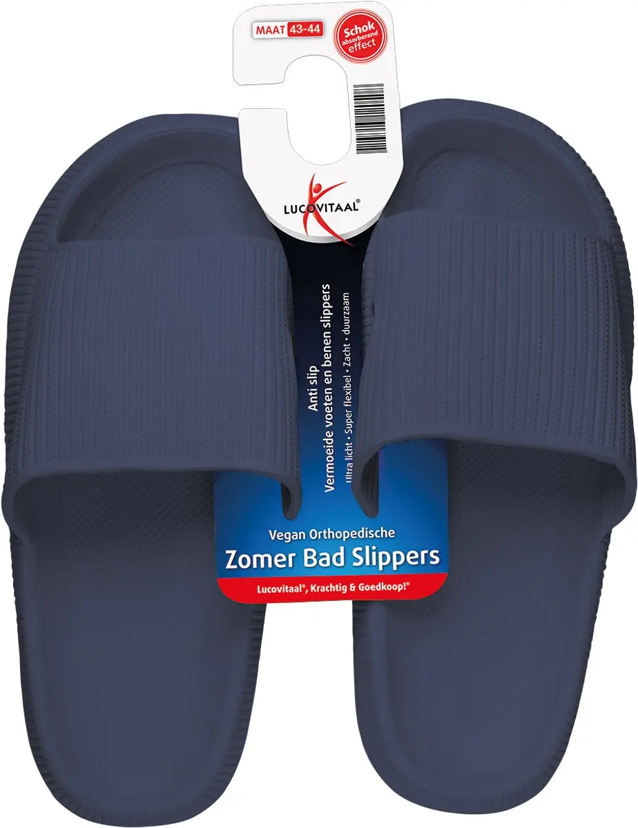 Zomer Badslipper 43-44 Donkerblauw (1 paar)